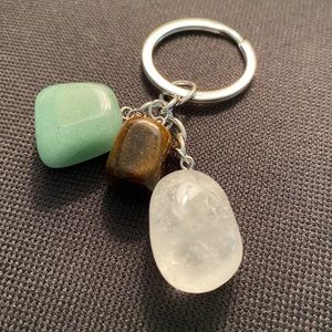 Keychain with Polished Stones Crystals